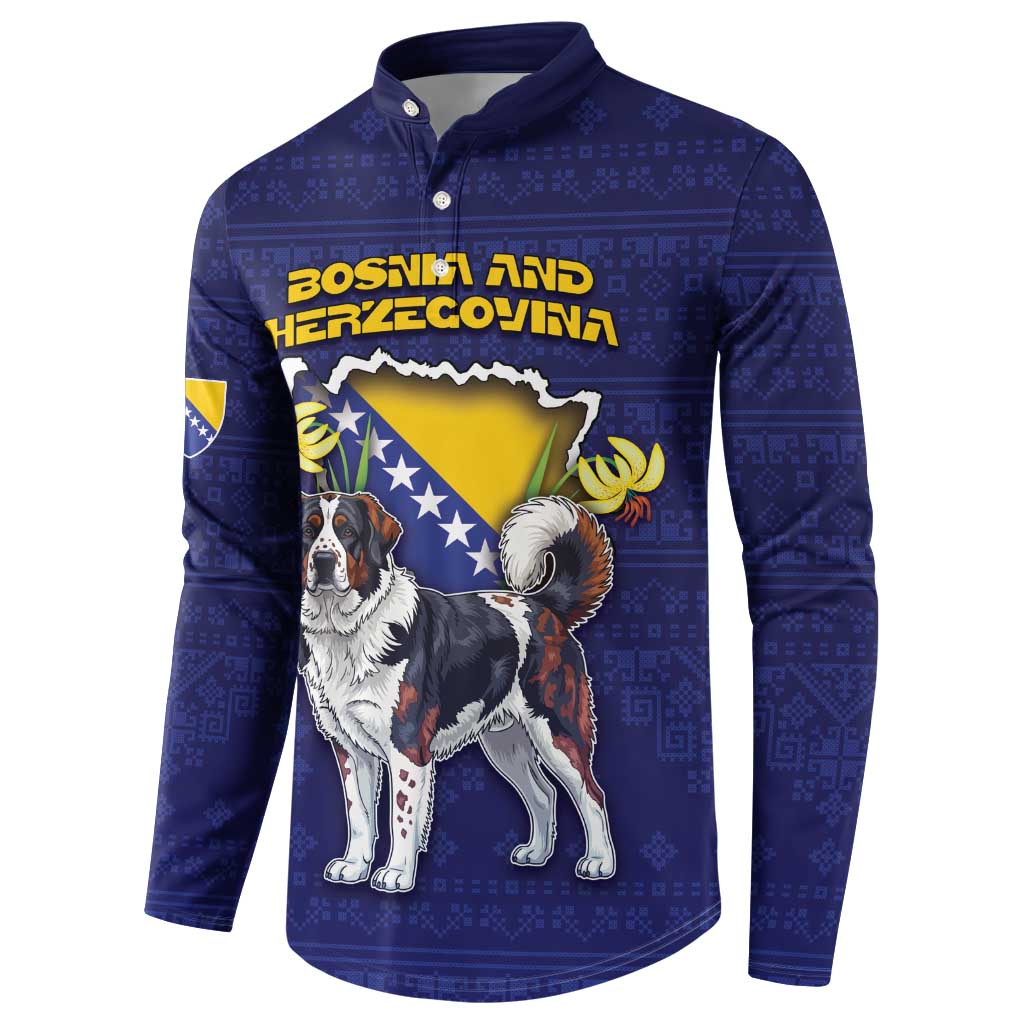 Personalized Bosnia And Herzegovina Button Sweatshirt The Tornjak With Lilium Bosniacum - Wonder Print Shop