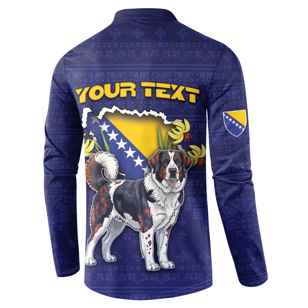 Personalized Bosnia And Herzegovina Button Sweatshirt The Tornjak With Lilium Bosniacum - Wonder Print Shop