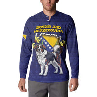 Personalized Bosnia And Herzegovina Button Sweatshirt The Tornjak With Lilium Bosniacum - Wonder Print Shop