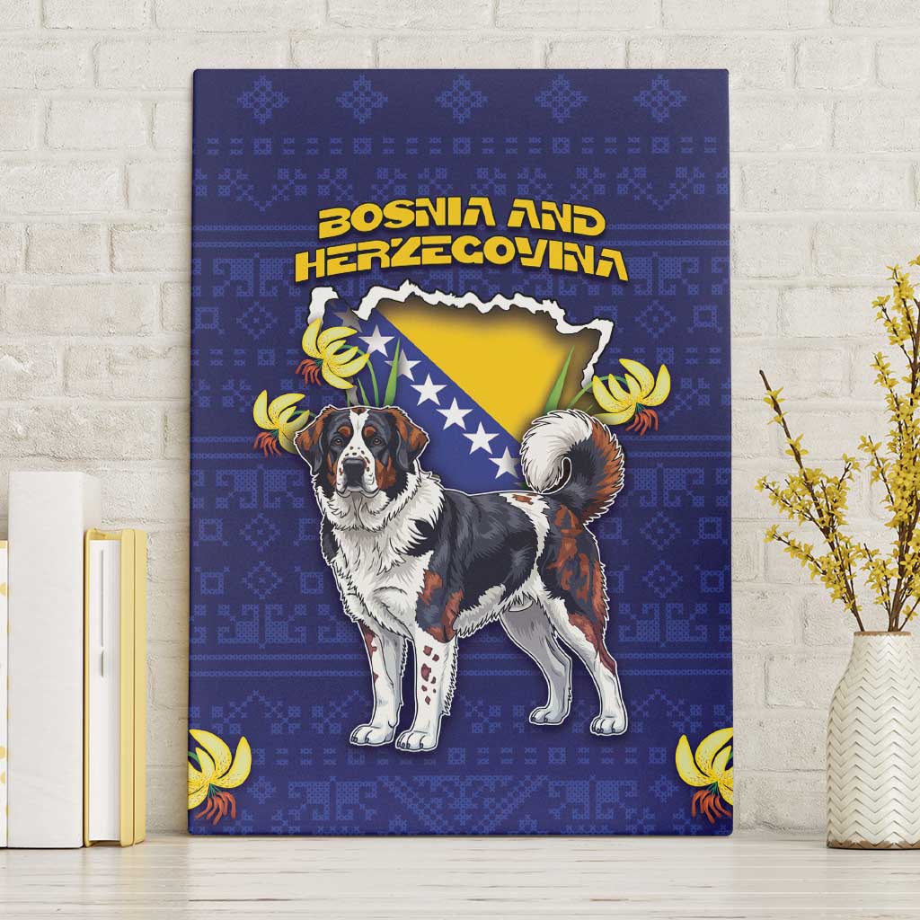 Bosnia And Herzegovina Canvas Wall Art The Tornjak With Lilium Bosniacum - Wonder Print Shop