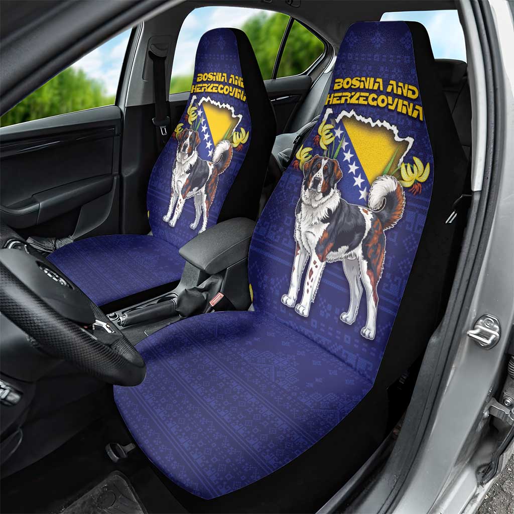 Bosnia And Herzegovina Car Seat Cover The Tornjak With Lilium Bosniacum - Wonder Print Shop