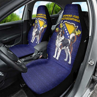 Bosnia And Herzegovina Car Seat Cover The Tornjak With Lilium Bosniacum - Wonder Print Shop