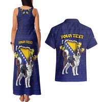 Personalized Bosnia And Herzegovina Couples Matching Tank Maxi Dress and Hawaiian Shirt The Tornjak With Lilium Bosniacum - Wonder Print Shop