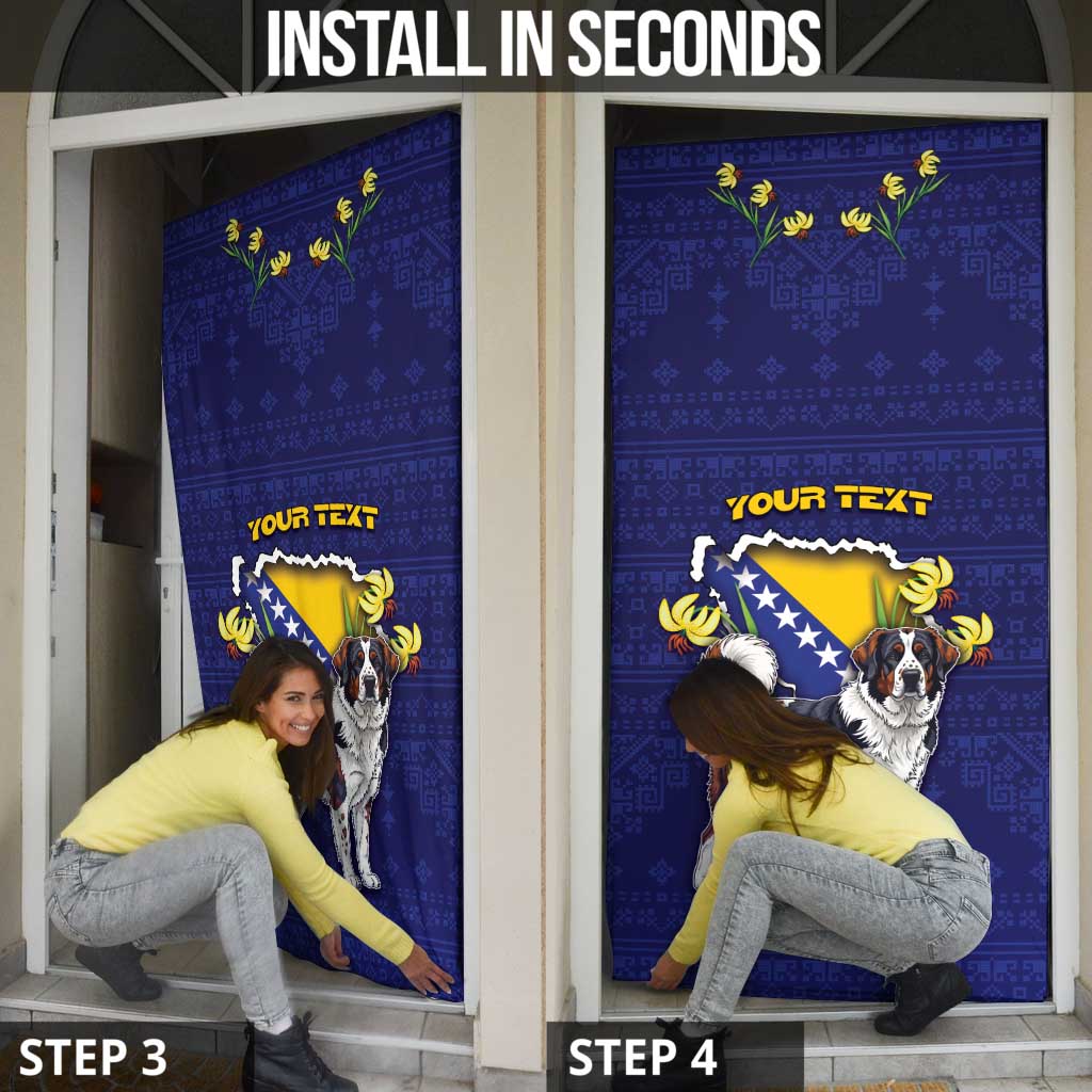 Bosnia And Herzegovina Door Cover The Tornjak With Lilium Bosniacum - Wonder Print Shop