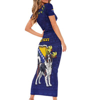 Personalized Bosnia And Herzegovina Family Matching Short Sleeve Bodycon Dress and Hawaiian Shirt The Tornjak With Lilium Bosniacum - Wonder Print Shop