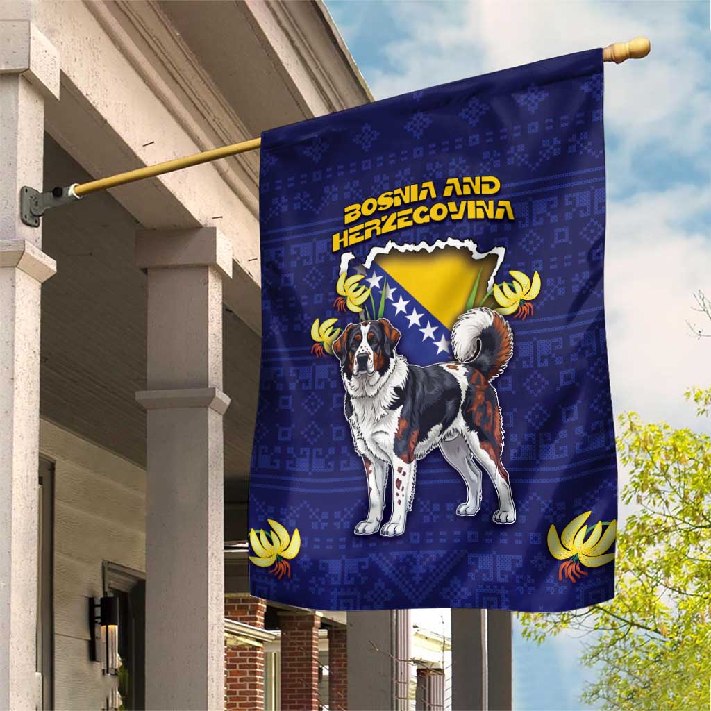 Bosnia And Herzegovina Garden Flag The Tornjak With Lilium Bosniacum - Wonder Print Shop