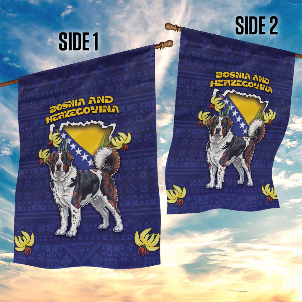 Bosnia And Herzegovina Garden Flag The Tornjak With Lilium Bosniacum - Wonder Print Shop