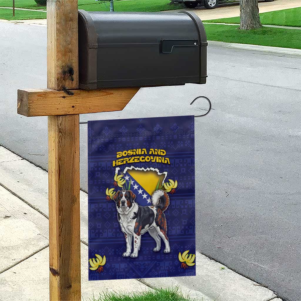 Bosnia And Herzegovina Garden Flag The Tornjak With Lilium Bosniacum - Wonder Print Shop