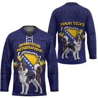 Personalized Bosnia And Herzegovina Hockey Jersey The Tornjak With Lilium Bosniacum - Wonder Print Shop
