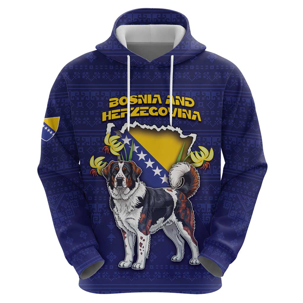 Personalized Bosnia And Herzegovina Hoodie The Tornjak With Lilium Bosniacum - Wonder Print Shop