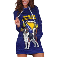 Personalized Bosnia And Herzegovina Hoodie Dress The Tornjak With Lilium Bosniacum - Wonder Print Shop