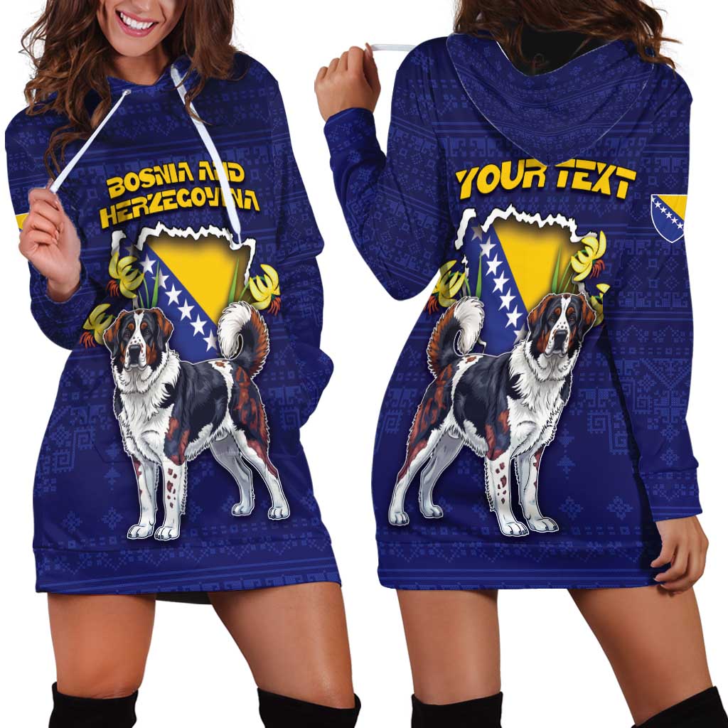 Personalized Bosnia And Herzegovina Hoodie Dress The Tornjak With Lilium Bosniacum - Wonder Print Shop