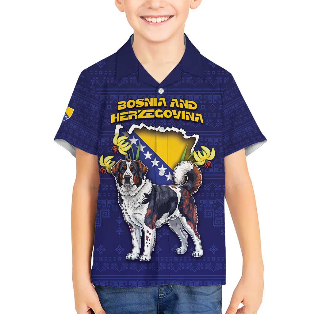 Personalized Bosnia And Herzegovina Kid Hawaiian Shirt The Tornjak With Lilium Bosniacum - Wonder Print Shop