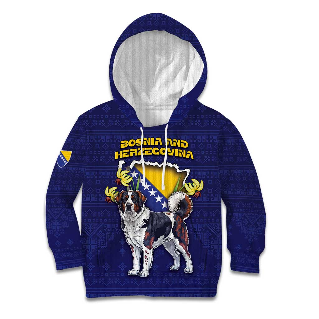 Personalized Bosnia And Herzegovina Kid Hoodie The Tornjak With Lilium Bosniacum - Wonder Print Shop