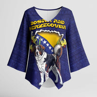 Personalized Bosnia And Herzegovina Kimono Sleeve Blouse The Tornjak With Lilium Bosniacum - Wonder Print Shop