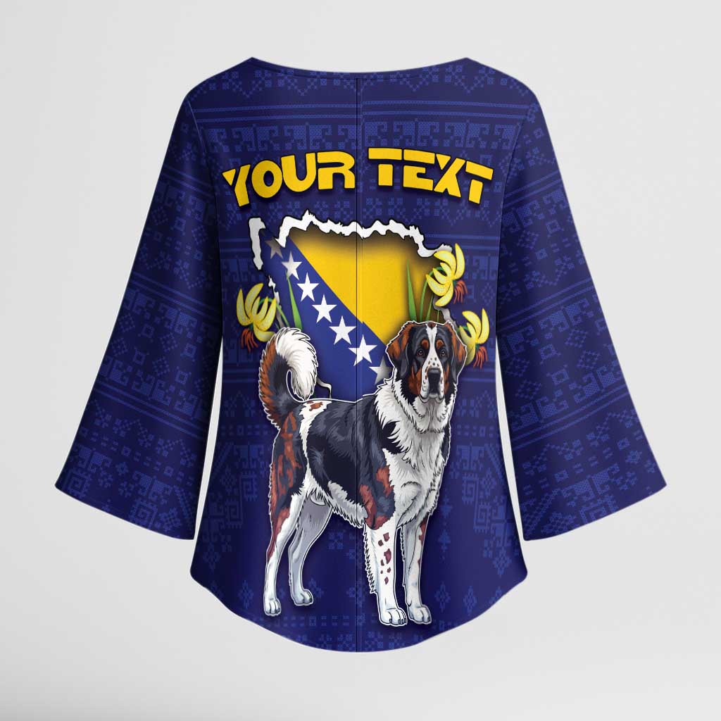 Personalized Bosnia And Herzegovina Kimono Sleeve Blouse The Tornjak With Lilium Bosniacum - Wonder Print Shop