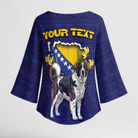 Personalized Bosnia And Herzegovina Kimono Sleeve Blouse The Tornjak With Lilium Bosniacum - Wonder Print Shop