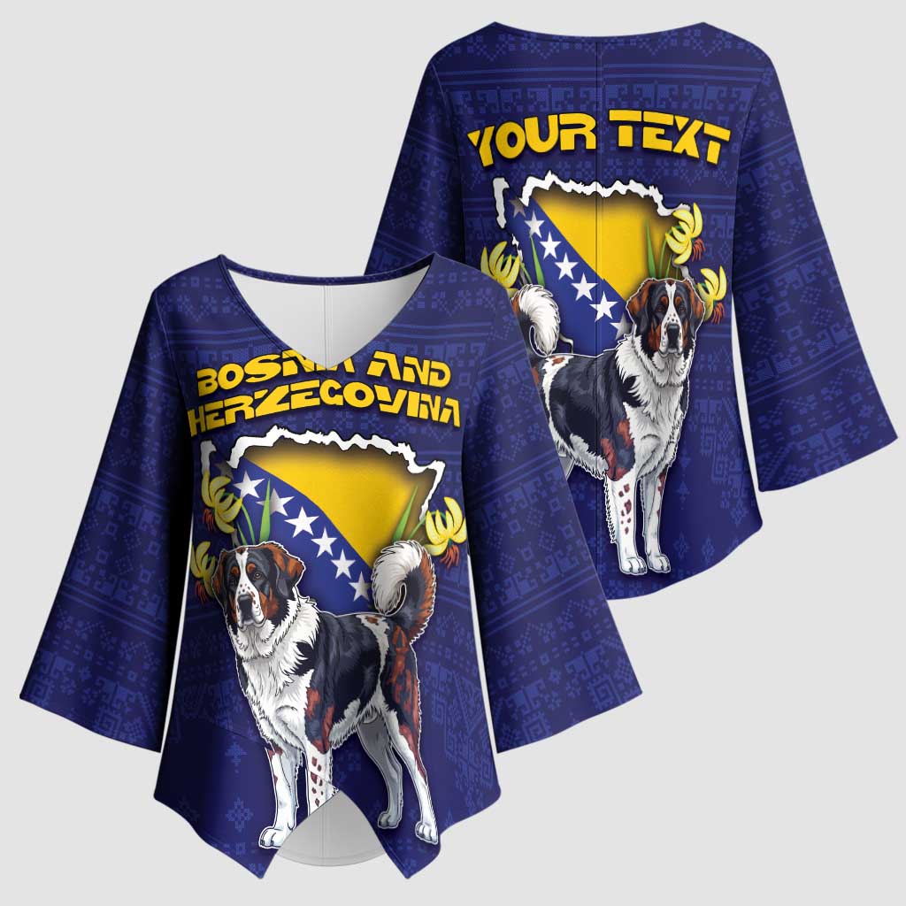 Personalized Bosnia And Herzegovina Kimono Sleeve Blouse The Tornjak With Lilium Bosniacum - Wonder Print Shop