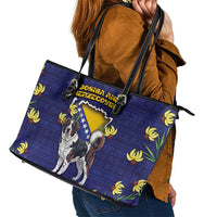Bosnia And Herzegovina Leather Tote Bag The Tornjak With Lilium Bosniacum - Wonder Print Shop
