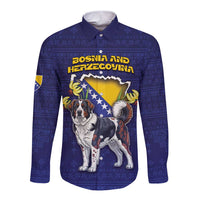 Personalized Bosnia And Herzegovina Long Sleeve Button Shirt The Tornjak With Lilium Bosniacum - Wonder Print Shop