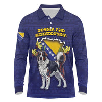 Personalized Bosnia And Herzegovina Long Sleeve Polo Shirt The Tornjak With Lilium Bosniacum - Wonder Print Shop