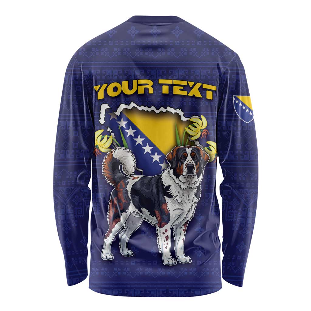Personalized Bosnia And Herzegovina Long Sleeve Shirt The Tornjak With Lilium Bosniacum - Wonder Print Shop
