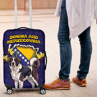 Bosnia And Herzegovina Luggage Cover The Tornjak With Lilium Bosniacum - Wonder Print Shop