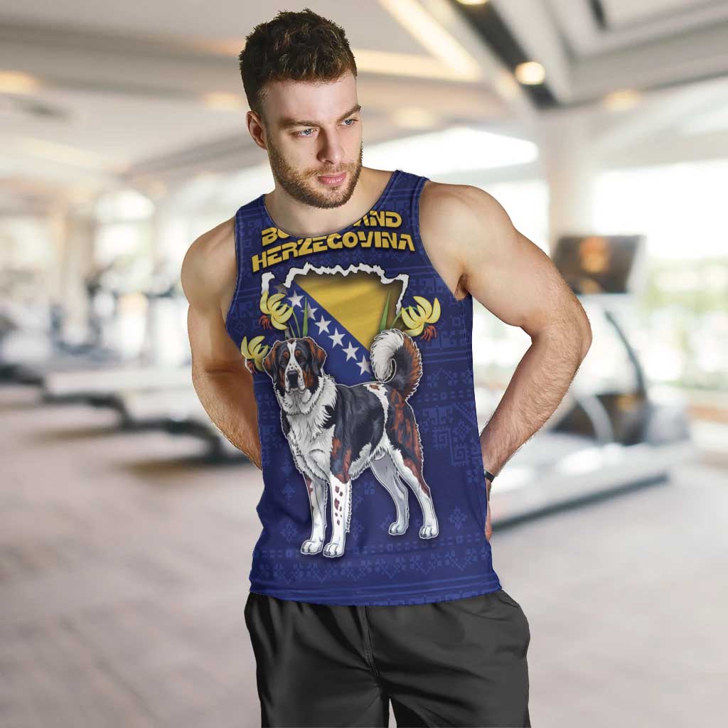 Personalized Bosnia And Herzegovina Men Tank Top The Tornjak With Lilium Bosniacum - Wonder Print Shop