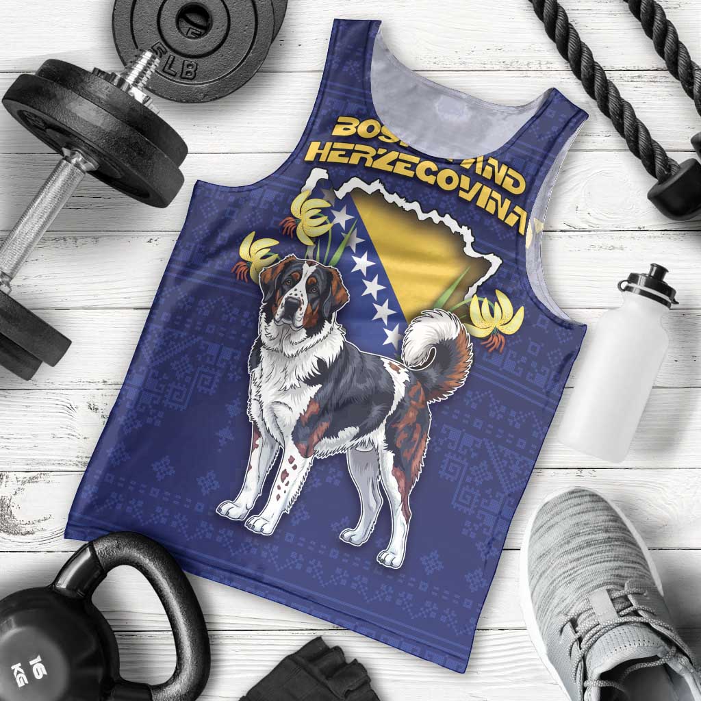 Personalized Bosnia And Herzegovina Men Tank Top The Tornjak With Lilium Bosniacum - Wonder Print Shop