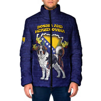 Personalized Bosnia And Herzegovina Padded Jacket The Tornjak With Lilium Bosniacum - Wonder Print Shop