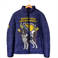 Personalized Bosnia And Herzegovina Padded Jacket The Tornjak With Lilium Bosniacum - Wonder Print Shop