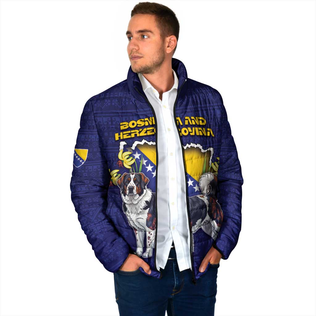 Personalized Bosnia And Herzegovina Padded Jacket The Tornjak With Lilium Bosniacum - Wonder Print Shop