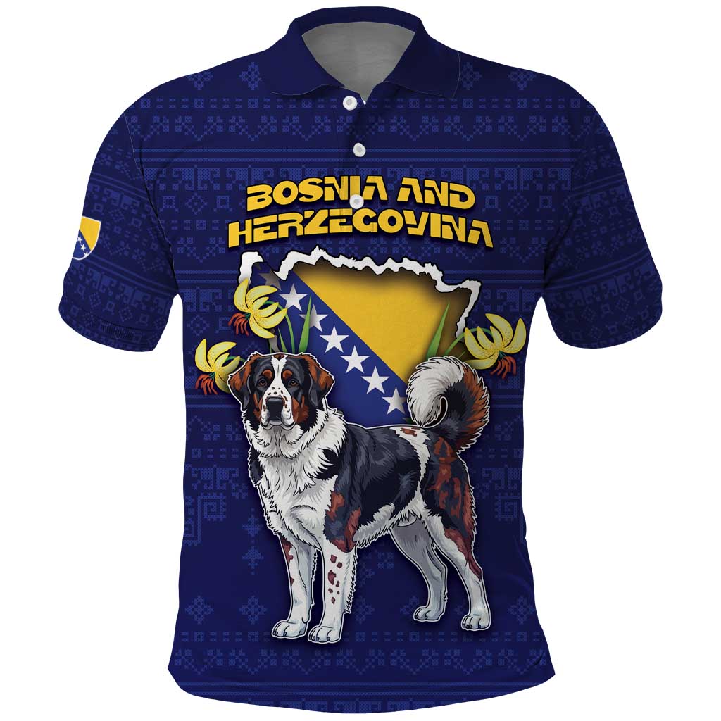 Personalized Bosnia And Herzegovina Polo Shirt The Tornjak With Lilium Bosniacum - Wonder Print Shop