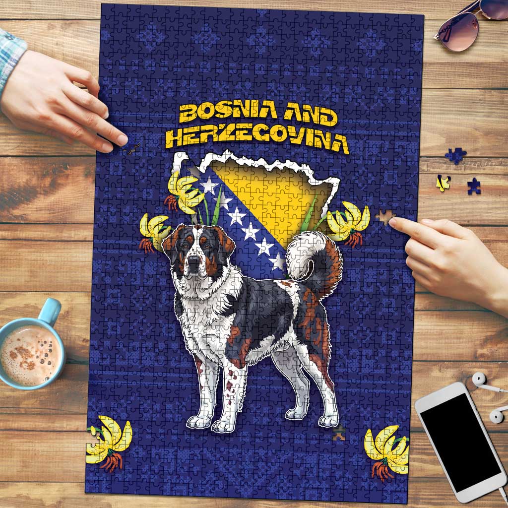 Bosnia And Herzegovina Puzzle The Tornjak With Lilium Bosniacum - Wonder Print Shop