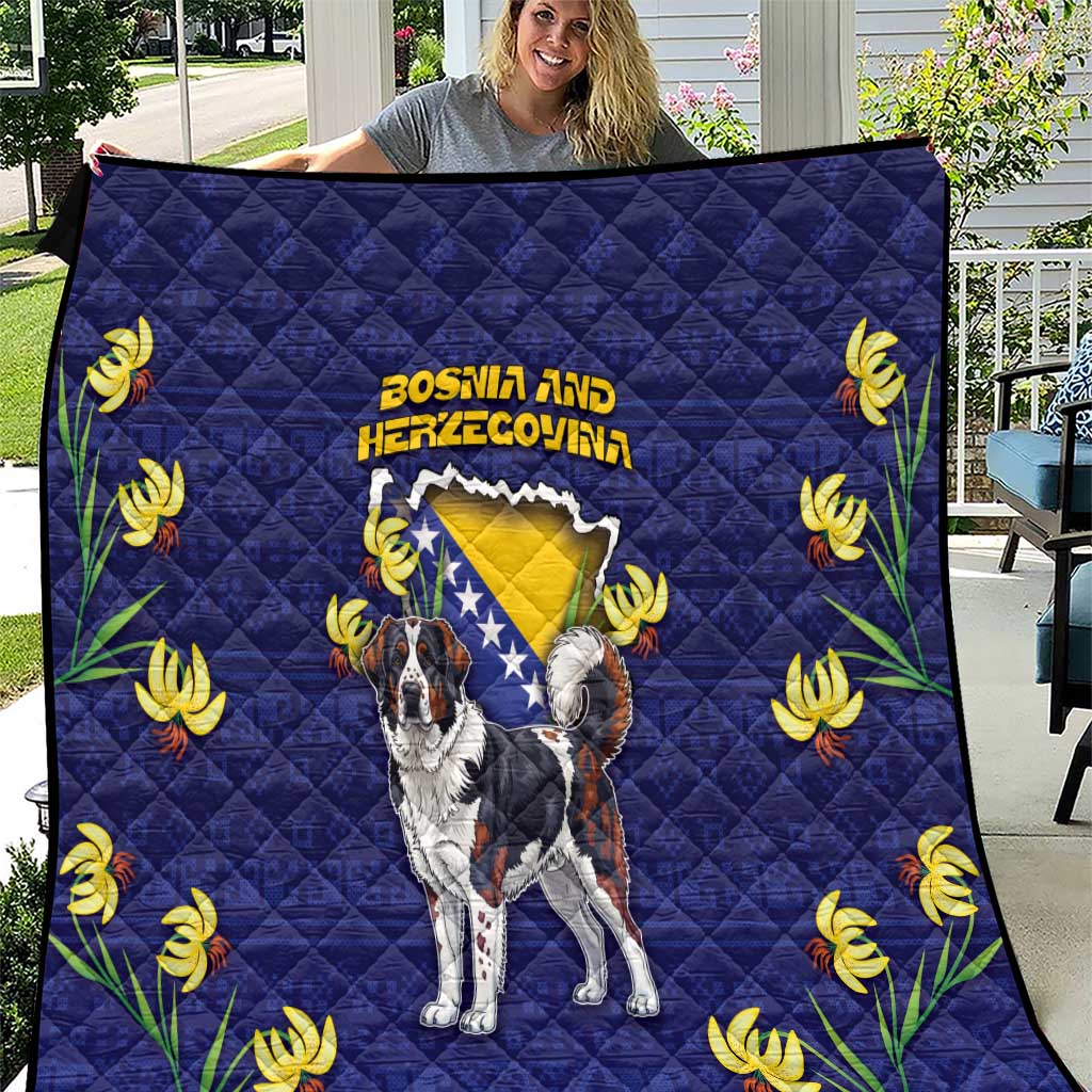 Bosnia And Herzegovina Quilt The Tornjak With Lilium Bosniacum - Wonder Print Shop