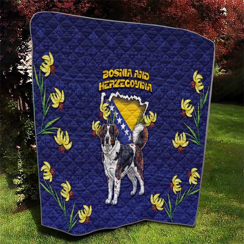 Bosnia And Herzegovina Quilt The Tornjak With Lilium Bosniacum - Wonder Print Shop