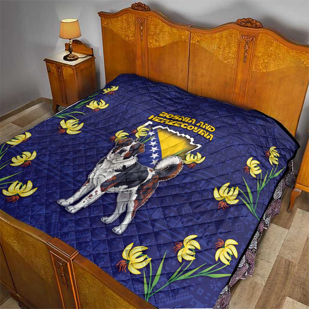Bosnia And Herzegovina Quilt The Tornjak With Lilium Bosniacum - Wonder Print Shop