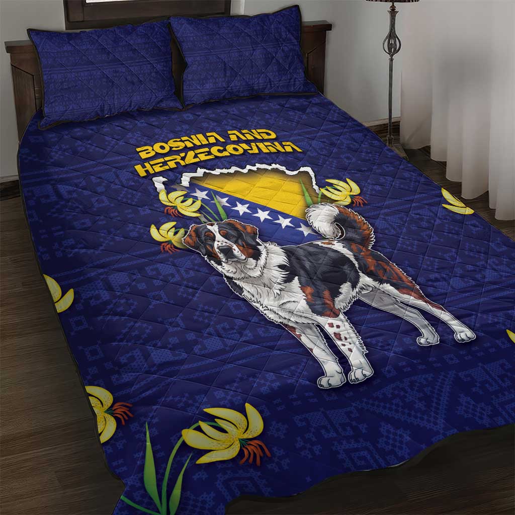 Bosnia And Herzegovina Quilt Bed Set The Tornjak With Lilium Bosniacum - Wonder Print Shop