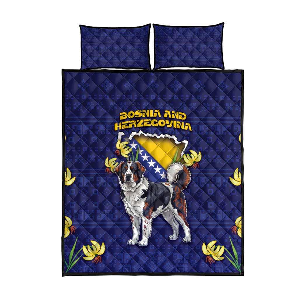 Bosnia And Herzegovina Quilt Bed Set The Tornjak With Lilium Bosniacum - Wonder Print Shop