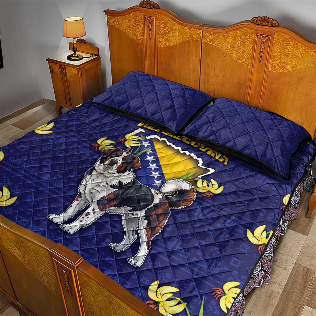 Bosnia And Herzegovina Quilt Bed Set The Tornjak With Lilium Bosniacum - Wonder Print Shop