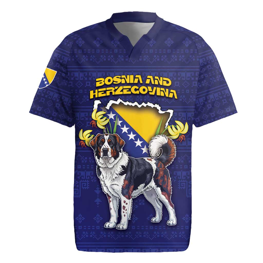 Personalized Bosnia And Herzegovina Rugby Jersey The Tornjak With Lilium Bosniacum - Wonder Print Shop