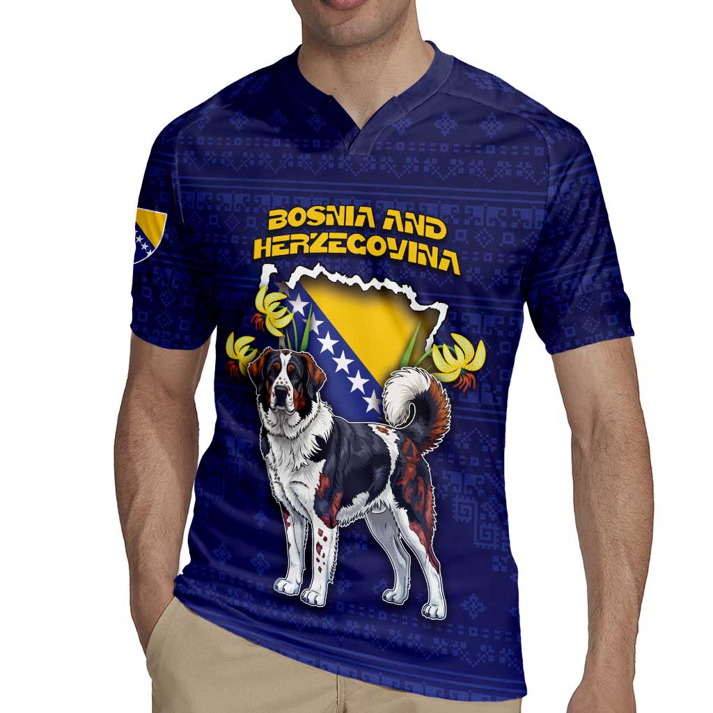 Personalized Bosnia And Herzegovina Rugby Jersey The Tornjak With Lilium Bosniacum - Wonder Print Shop