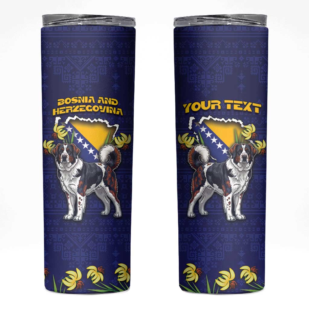Personalized Bosnia And Herzegovina Skinny Tumbler The Tornjak With Lilium Bosniacum - Wonder Print Shop