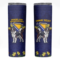 Personalized Bosnia And Herzegovina Skinny Tumbler The Tornjak With Lilium Bosniacum - Wonder Print Shop