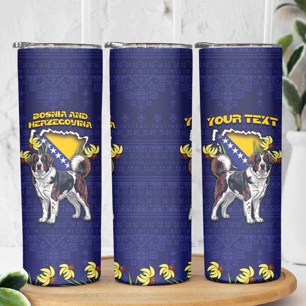 Personalized Bosnia And Herzegovina Skinny Tumbler The Tornjak With Lilium Bosniacum - Wonder Print Shop