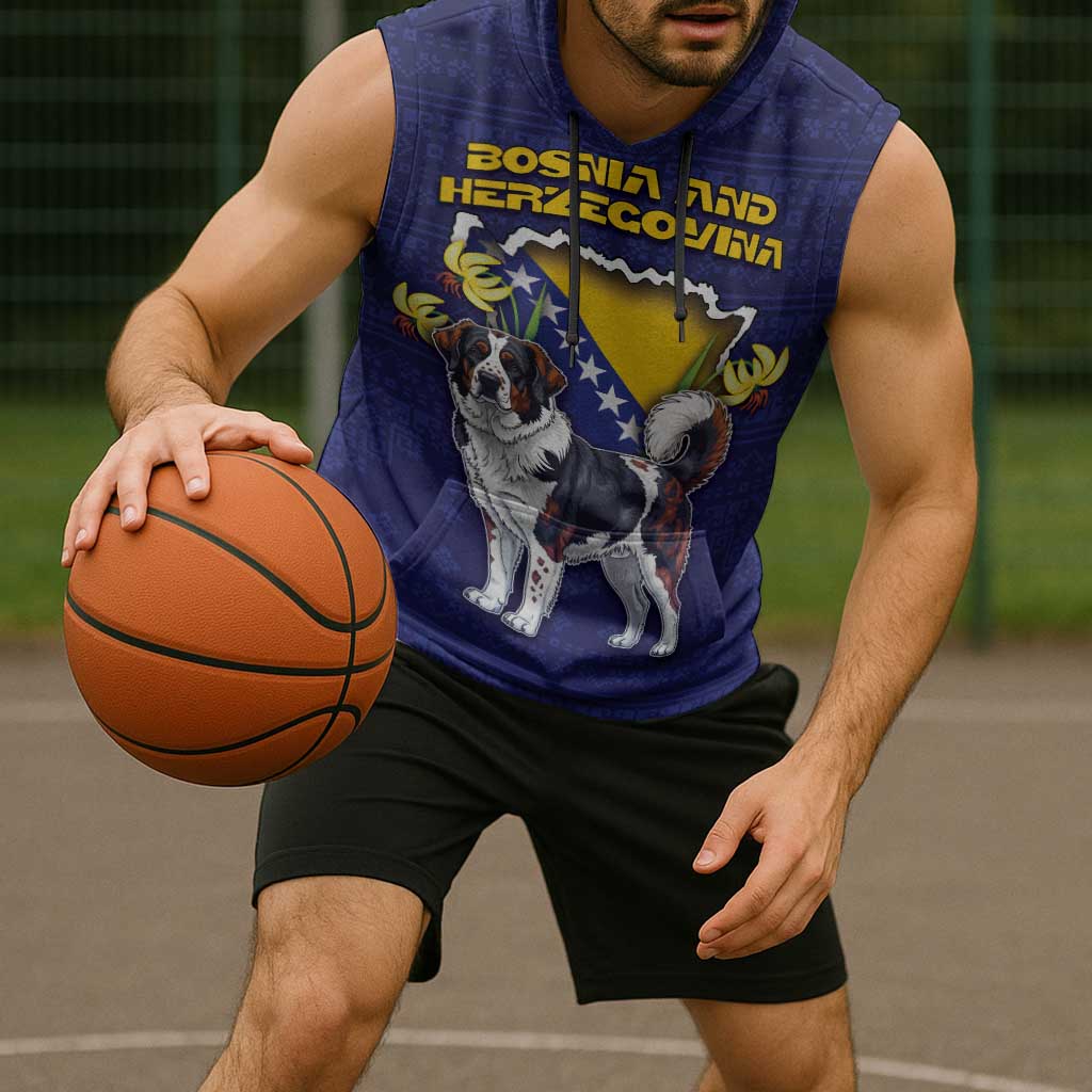 Personalized Bosnia And Herzegovina Sleeveless Hoodie The Tornjak With Lilium Bosniacum - Wonder Print Shop