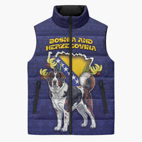 Personalized Bosnia And Herzegovina Sleeveless Puffer Jacket The Tornjak With Lilium Bosniacum - Wonder Print Shop