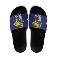 Bosnia And Herzegovina Slide Sandals The Tornjak With Lilium Bosniacum - Wonder Print Shop