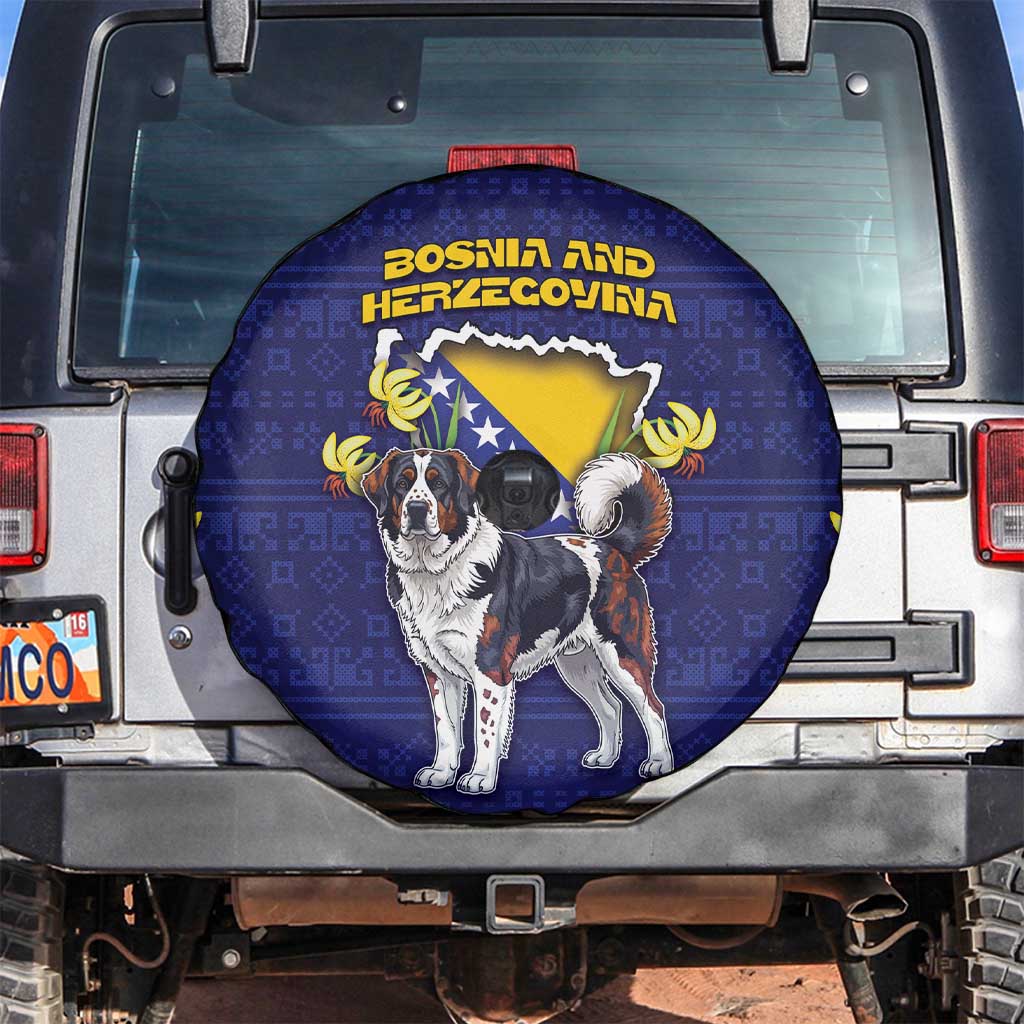 Bosnia And Herzegovina Spare Tire Cover The Tornjak With Lilium Bosniacum - Wonder Print Shop