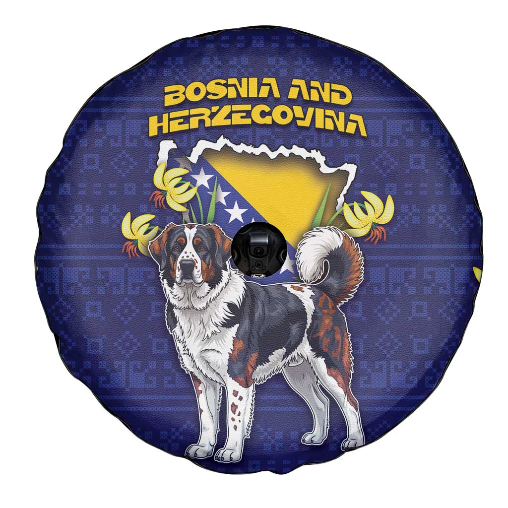 Bosnia And Herzegovina Spare Tire Cover The Tornjak With Lilium Bosniacum - Wonder Print Shop
